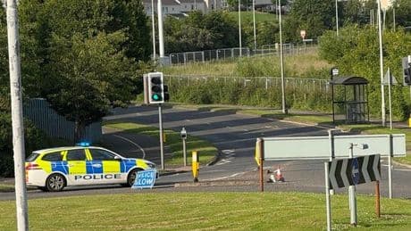 BMW fleeing scene of break-in at Scots home crashes into police car