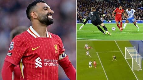 Liverpool star Mo Salah leaves fans stunned after incredible miss from just seven yards against Brighton