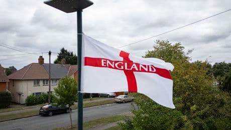 Roundabouts graffitied with St George’s Cross amid row over flags on lamp posts