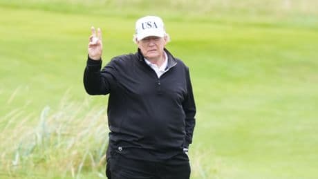 Trump gives his view on chances of US-EU trade deal - while on the golf course
