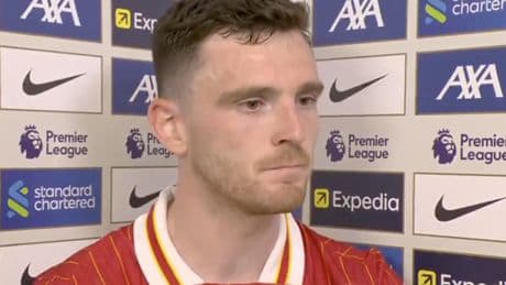 Andy Robertson reacts to Liverpool fans booing 'best mate' Trent in emotional tribute