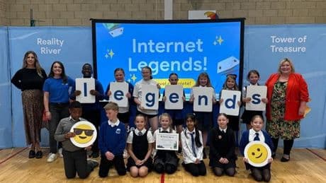 Pupils at Wishaw primary school learn about the dangers of surfing the internet