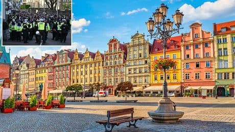 Stay at home! Picturesque Polish city's authorities tell residents to avoid leaving the house before thousands of Chelsea fans flood in for their European final next week