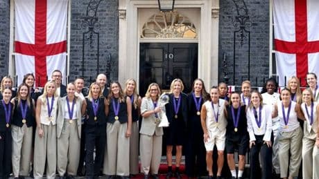 Victorious Lionesses get the red carpet treatment at Downing Street after Euros heroics