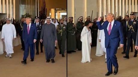 ABD Başkanı Trump'a BAE'de sıra dışı karşılama! Saçlarını savurdular