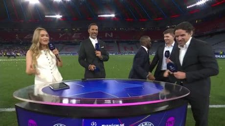 ‘We’ll pretend that didn’t happen’ – Laura Woods ‘pied’ by Premier League cult hero, 51, after Champions League final