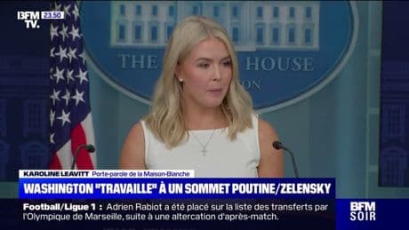 Washngton "travaille" sur la rencontre entre Vladimir Poutine et Volodymyr Zelensky, selon Karoline Leavitt, porte-parole de la Maison Blanche: