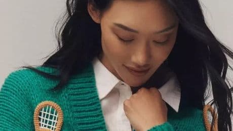 Anthropologie’s tennis-themed cardigan is a must-buy for Wimbledon fans