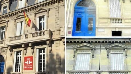 El Cervantes retira la bandera española en el palacete del PNV en París