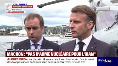 Pour Emmanuel Macron , "il faut absolument éviter que l'Iran n'aille sur le chemin" de l'enrichissement clandestin d'uranium