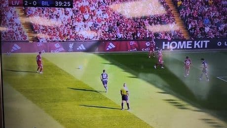 El error de rotulación en el marcador: «Bil» de Bilbao en lugar de «Ath» de Athletic