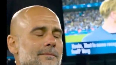 Pep Guardiola in tears at Kevin De Bruyne's emotional reaction to being given Man City statue