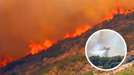Enorme vuurzee bij bosbrand nabij Marseille in Frankrijk