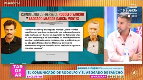 Alejandro Rodríguez, colaborador de 'TardeAR', desmiente el comunicado de Roberto Sancho y García Montes: "Puedo mantener mi información"