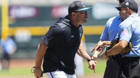 Coastal Carolina head coach ejected in first inning of CWS championship elimination game