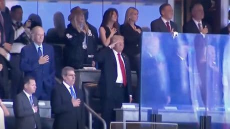 Trump protected by new glass panels at Yankees game after Charlie Kirk shooting
