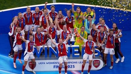 Arsenal 1 Barcelona 0: Blackstenius climbs off bench to win Gunners first Women’s Champions League in 18 years