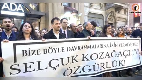 İstanbul Barosu önünde Selçuk Kozağaçlı’nın yeniden tutuklanması protesto edildi