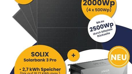 Balkonkraftwerk mit vier Modulen und Speicher: Aktuell für 780 Euro günstiger