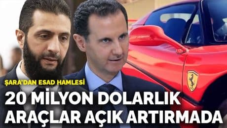 Şara’dan Esad hamlesi! 20 milyon dolarlık araçlar açık artırmada
