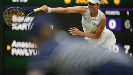 Wimbledon says a call on a shot that landed out was missed because the electronic system was off
