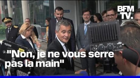 "Je ne vous serre pas la main": Échange tendu entre Gérald Darmanin et des avocats