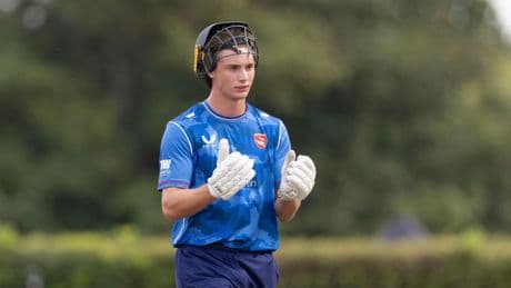 Freddie Flintoff’s doppelganger son, Corey, 19, makes explosive county cricket debut