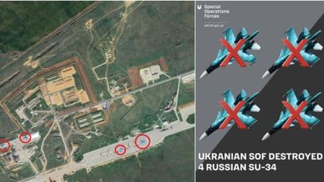 Guerra Ucraina, distrutti quattro caccia bombardieri russi Su-34 all'aeroporto di Marinovka: «Valevano milioni di dollari»