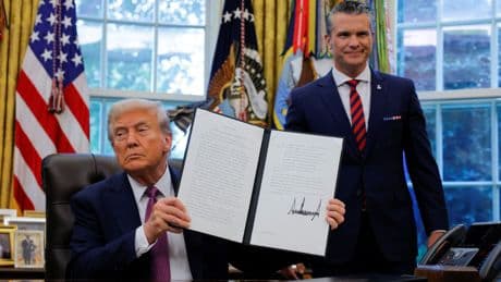 Trump rebrands Pentagon as the Department of War