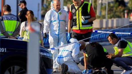 Knifeman who tried to rob taxi shot and killed by cops after lunging at officer outside airport at Brit holiday hotspot