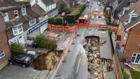 Network of Victorian tunnels discovered under massive Surrey sinkhole