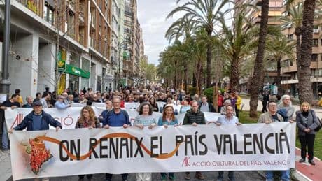Una gran manifestación reivindica la identidad valenciana de Alicante