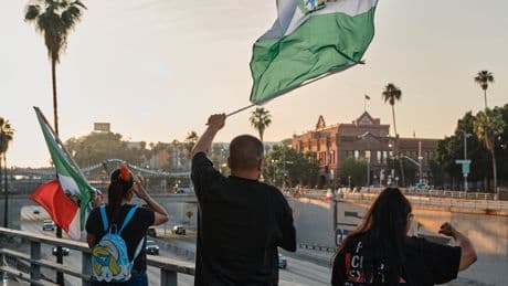 Mexico’s President Calls Image of Flag in Protests a ‘Provocation’