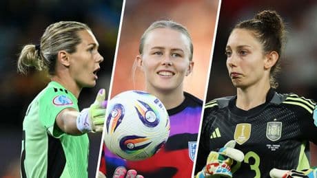 Drie debuterende keepers blinken uit op dit EK: Hampton, Nanclares en Falk