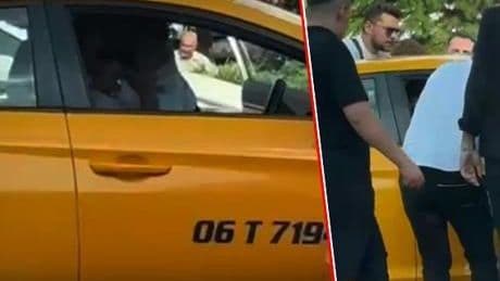Trafikte tartıştığı taksi şoförünü yumrukladı; o anlar anbean kaydedildi