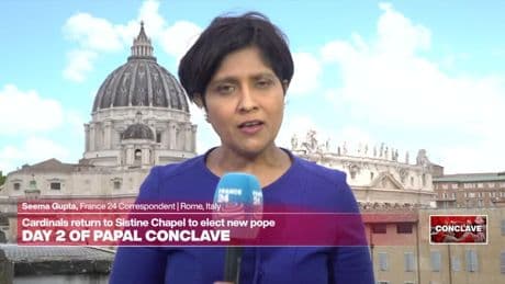 Black smoke pours from Sistine Chapel's chimney, as no new pope chosen