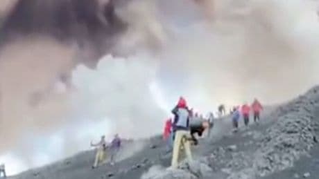 Mount Etna latest: Incredible new video shows tourists at top of volcano as it blows