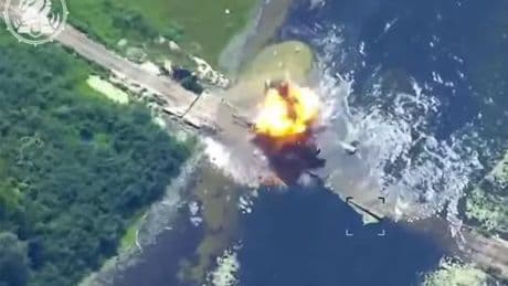 Moment Russian truck blown up by Ukraine strike ahead of Zelensky-Trump talks