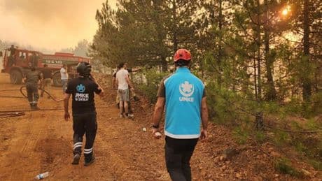 Yangın bölgelerinde kurulan 3 sahra hastanesinde 350 kişiye müdahale ettiler