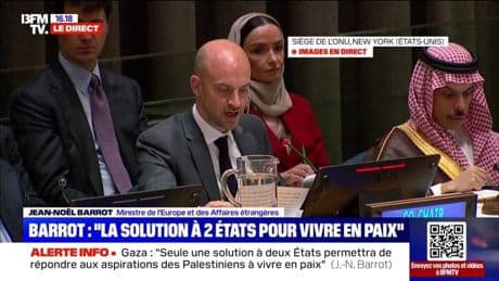 Gaza: "Seule une solution politique à 2 États permet de répondre aux aspirations légitimes des Israéliens et des Palestiniens à vivre en paix et en sécurité", déclare Jean-Noël Barrot