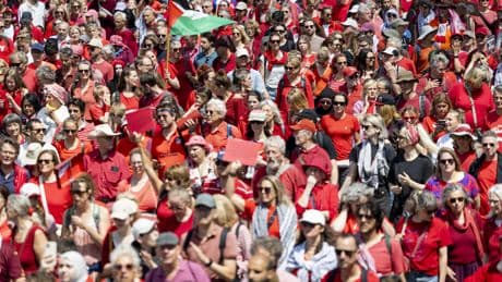 LIVE | Mars van ’150.000 mensen’ trekt door Den Haag voor Rode Lijn-protest: ’Wat in Gaza gebeurt is onmenselijk’