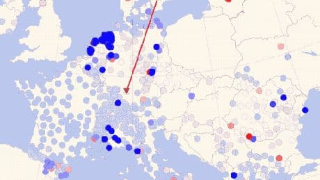 Zo trok de golf van de aardbeving over Europa