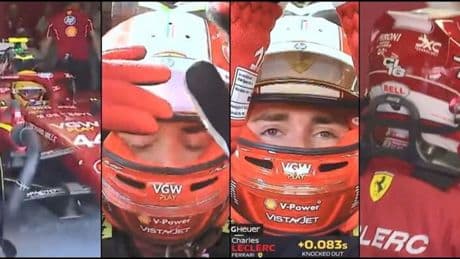 Ferrari eliminate in Q2 a Imola, Leclerc furioso. La frase al team radio e il gesto