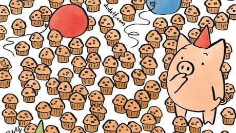 Wimmelbild der Woche - Welche Muffins hat das Schwein bereits probiert?