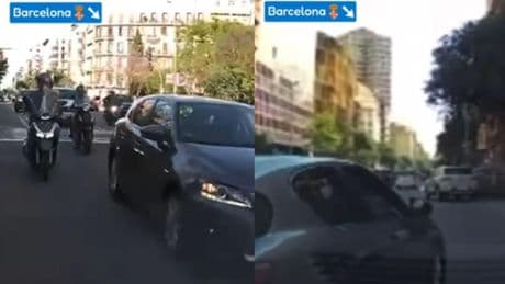 Se cruza con otro coche a última hora para girar a la derecha desde el carril interior en una calle de Barcelona y no puede evitar el choque: “Alguna gente debería volver a la autoescuela”