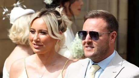 Corrie star Alan Halsall looks in love as he attends Jack P Shepherd's wedding with new girlfriend