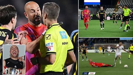 Pepe Reina, 42, endures NIGHTMARE end to his career - as Liverpool legend and World Cup winner is sent off in final game before retirement
