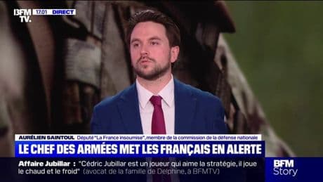 Guerre en Ukraine: "Je ne suis pas pour qu'on nous bassine avec une économie de guerre qui n'a pas de corrélat réel", assure Aurélien Saintoul (député LFI)