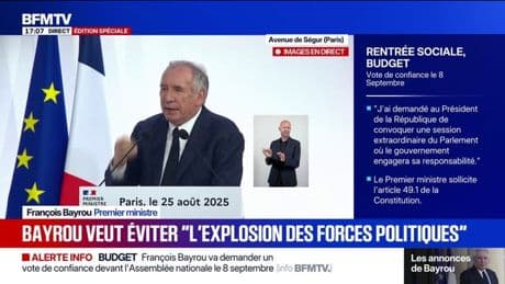 Discours de rentrée: "Vous voyez que même entre gens qui ne pensent pas du tout la même chose, on peut arriver à des conditions semblables", pointe François Bayrou
