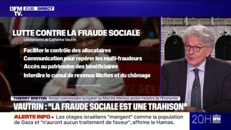 Pour Thierry Breton, Catherine Vautrin "a raison de s'attaquer" à la fraude sociale mais estime "qu'il faut s'attaquer à d'autres questions plus larges et multiples"